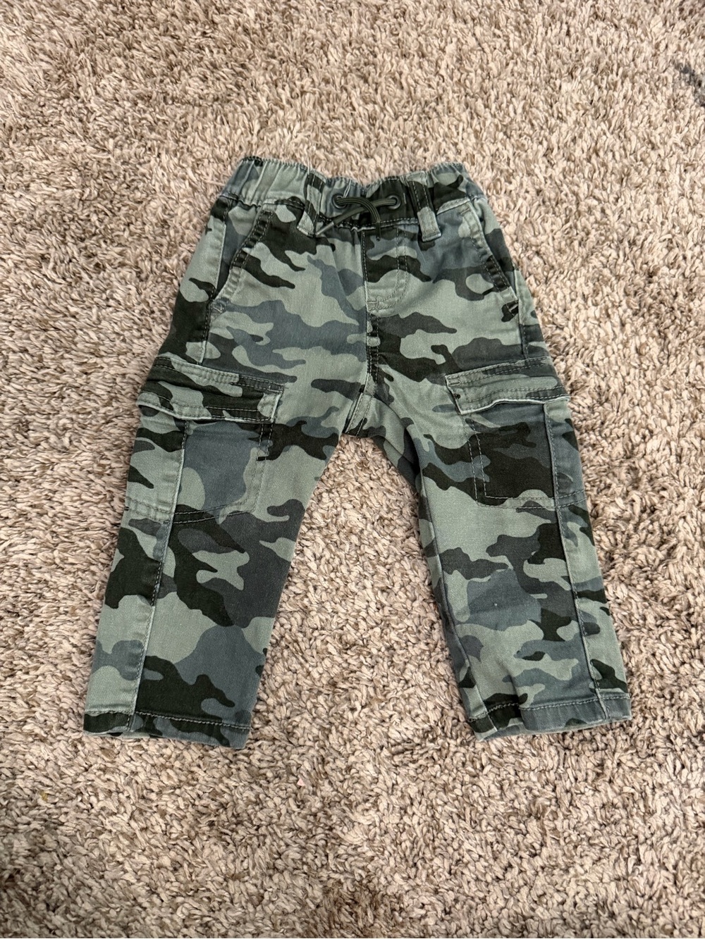 Kids Camo Cargo Pants - Green Camouflage